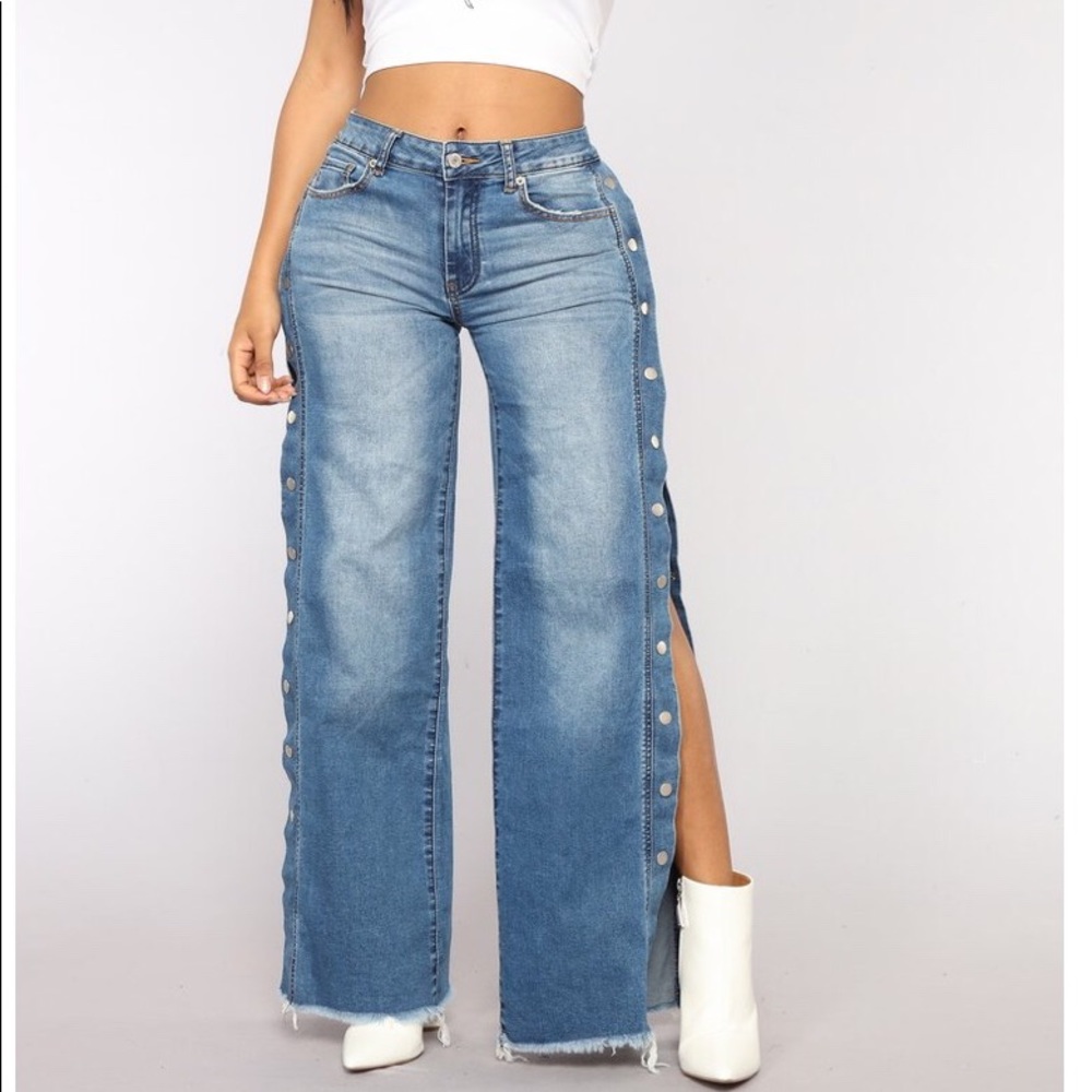 New snap side jeans